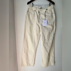 HIDDEN LOGAN Los Angeles Cream Jeans Denim Off White Wide Leg Size 29